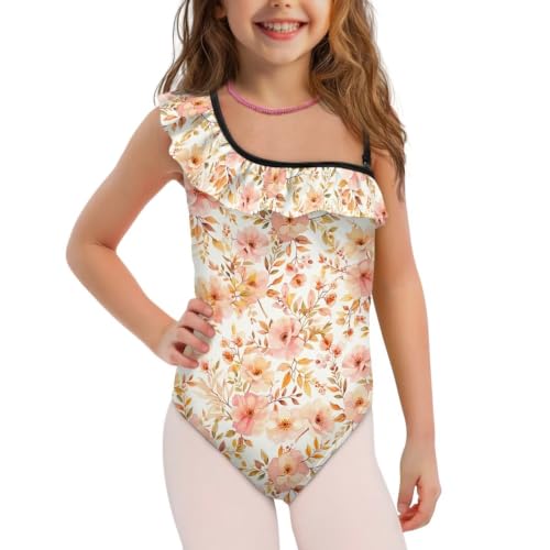 Image of Girls Swimsuit One Piece Ruffle Swimsuit Non-Slip Straps UPF 50+ for Girls Size 3-14 Years