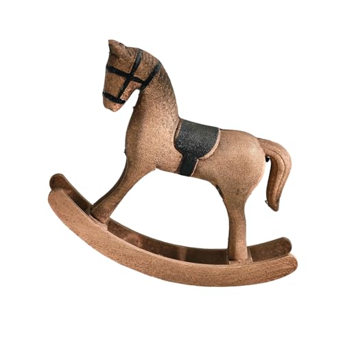 Générique Figurines De Cheval,Jouet Vintage À Bascule Drôle Décor,Cheval à Bascule Jouet Ornement de Bureau - pour Bureau Cabinet Étagère Salon...