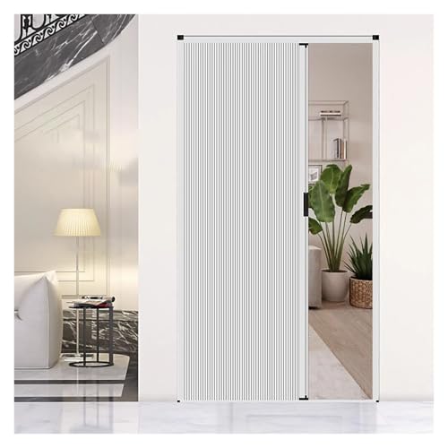 Puerta de acordeón, puerta plegable corrediza con marco de aluminio para espacios pequeños, ideal para dormitorios, oficinas, baños y salas de estar, divisor de habitación interior