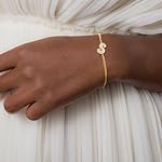 Moodear Gold Bracelets for Women - Dainty Gold Bracelet Adjustable 14K Gold Plated Waterproof A-Z CZ Bubbles Initial Letter Cuban Link Chain Bracelets for Women Gold Jewelry Gifts - Image 3