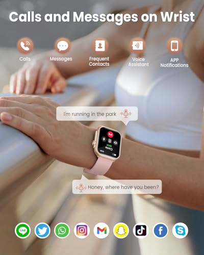 Image of Smart Watch for Android /iPhone, 5ATM Fitness Watches for Women with 110+ Sports Modes, Bluetooth Calls /Messages /App Notifications, Health Monitor Blood Pressure /Heart Rate /SpO2 /Sleep, Gifts for Women