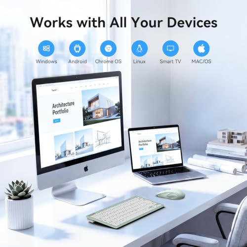 Image of TECKNET Wireless Keyboard and Mouse Combo, Mini Cordless Computer Keyboard and Mouse Set 2.4GHz, Silent Adjustable 1600 DPI, Quiet Click, Lag-Free for Computer, Laptop, PC, Windows, Mac, Chrome OS