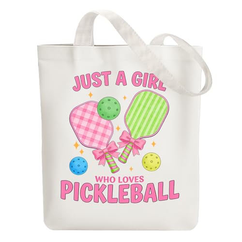 ANATTASOUL Bolsa de lona de algodón reutilizable para mujer, duradera y plegable, con bolsillos con cremallera para compras, vacaciones, trabajo, gimnasio, Raqueta y pajarita