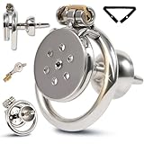 Crysore Inverted Chastity Cage Peniskäfig mit Katheter und Urinschale Sex Spielzeug für die Männer Keuschheitskäfig Herren aus Edelstahl mit Verdeckten Schlössern zum Bondage des Penis (50mm,C)