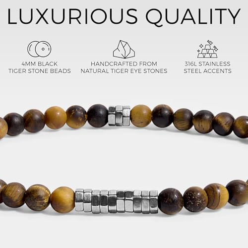 Pulsera Elegatto Premium Tiger Stone para Hombre miniatura 3