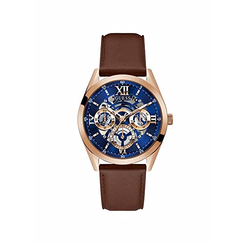 GUESS Mens 42 mm Tailor Blue Dial Genuine Leather Analog Watch - GW0389G3 - Image 5