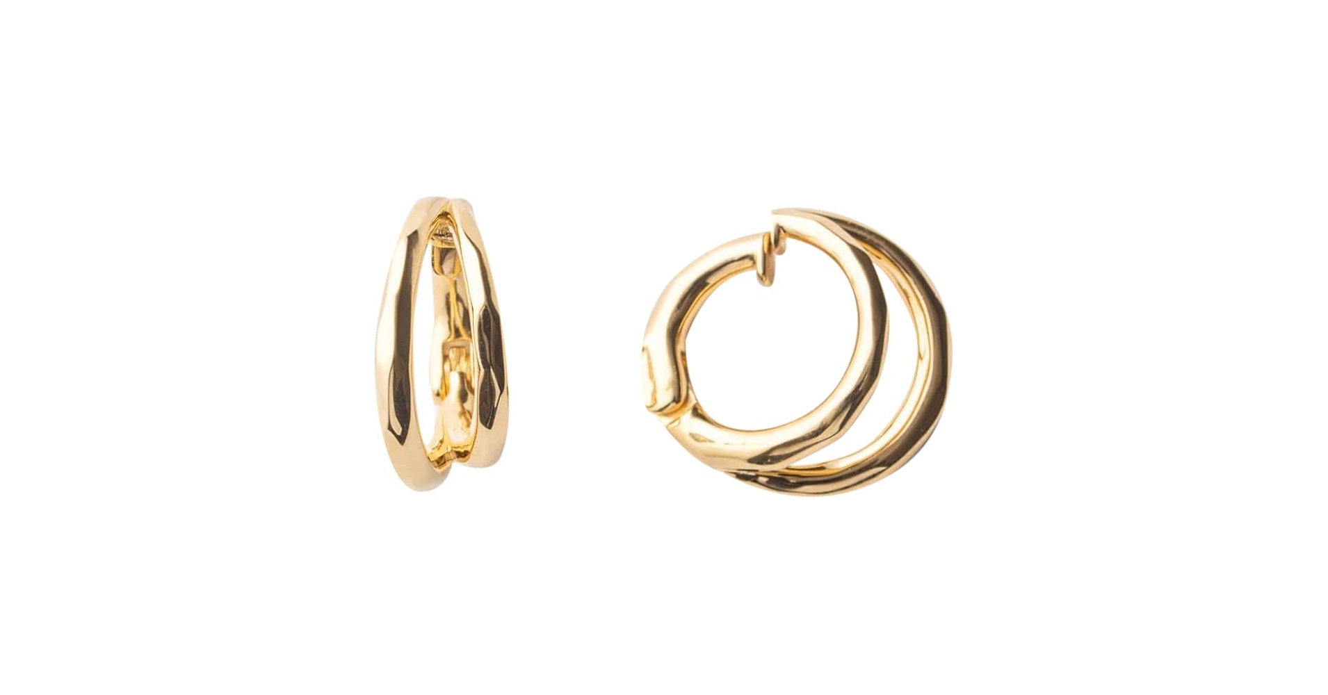 Amazon.co.jp: ete 841893 Double Line Hug Earrings, Stainless