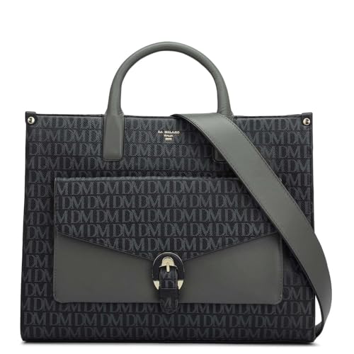 Da Milano Leather Satchel Bag for Women - Black