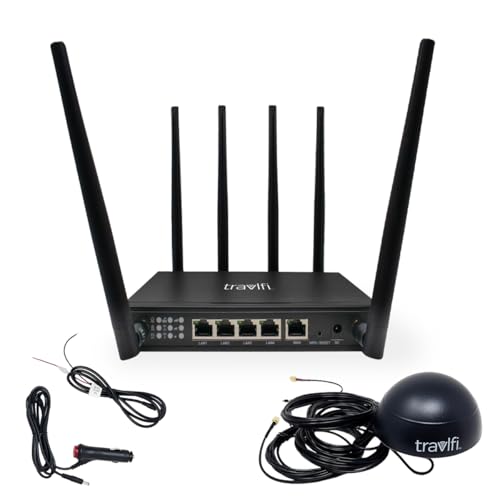 TravlFi Journey XTR LTE WiFi Router 12V Bundle w/External Antenna | RV Internet with Multiple...