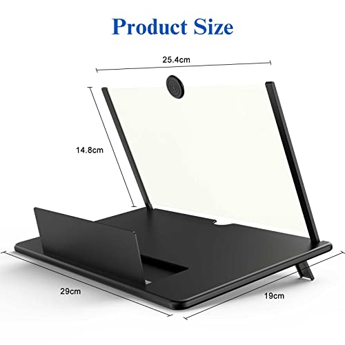 14" Screen Magnifier for Cell Phone ， 3D HD Magnifying Projector Screen Enlarger Expanders for Movies, Videos and Gaming ， Foldable Phone Stand with Screen Amplifier，Compatible with All Smartphones - Thumbnail 5