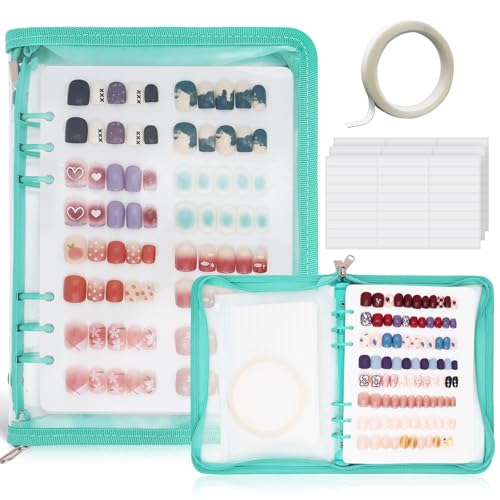 Classeur press on nails A5 KEIFIN rangement ongles réutilisable cyan