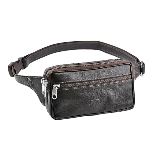 Bolsa/Pochete LED em Couro (Café)