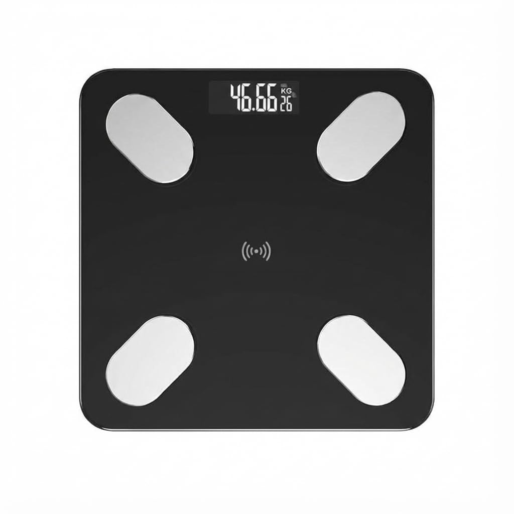 Digital Body Weight Scale with Room Temperature Display, Tempered Glass, Human and Pet Body Scale, Black-image-28