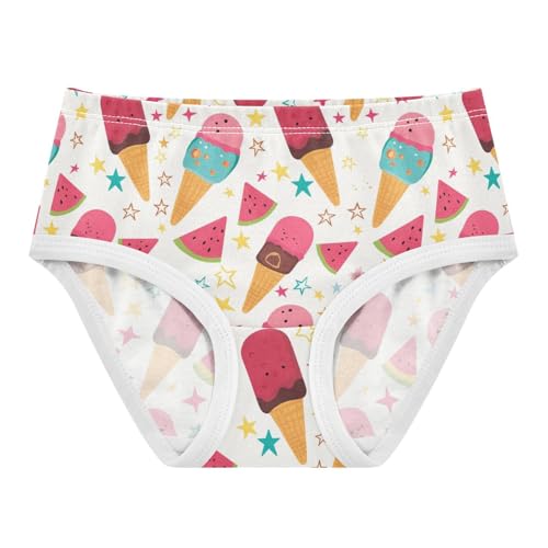 Wusikd Ice Cream Girls' Underwear Cotton Popsicle Girls Briefs Soft Toddler Underwear 2T