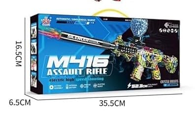 Image of Kammateswara M416 Electric Automatic Gel Ball Blaster Gun Toy for Kids | Rechargeable | USB Charging | Outdoor Action Play Toy Gift for Boys & Girls(Multicolor)