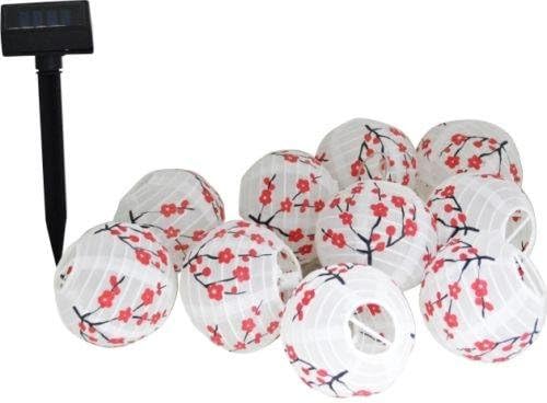 Solar 10 Flower LED Lantern String Lights , Solar Power LED Cherry Blossom, Plum Blossom Decorative Garden Porch Lantern