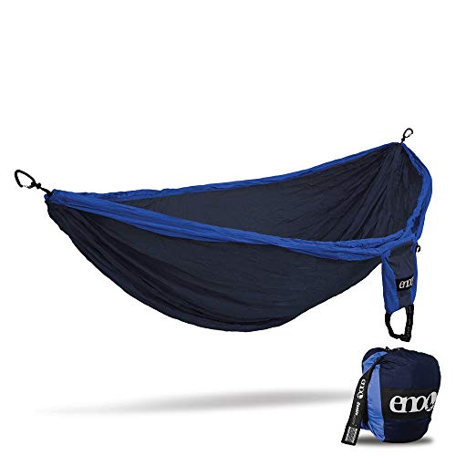 ENO, Eagles Nest Outfitters Double Deluxe Lightweight Camping Hammock, 1 to 2 Person, Navy/Royal
