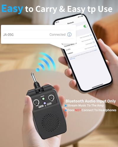 Image of JOYO Mini Amp 5W Portable Plug in Practice Electric Amp Bluetooth Rechargeable Combo Guitar Amplifier Built-in 4 Effects Clean, Overdrive, Distortion, Reverb (JA-05G)
