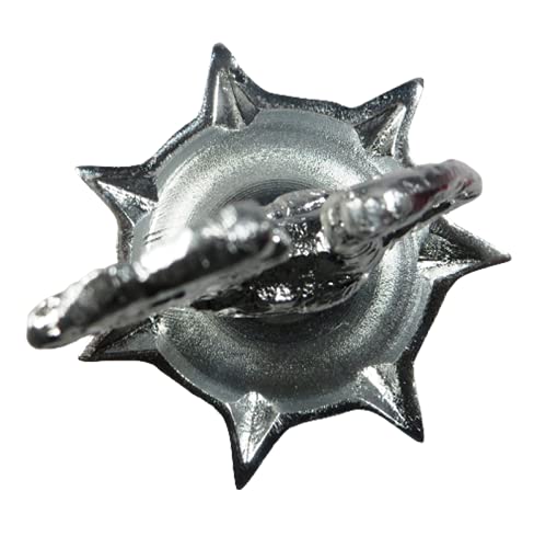 ORIVILLE WHITE METAL Finish DIYA: Peacock-Topped Medium KASHI SAMAI KUTHU VILAKKU SAPTA (07-Notched) DEEPAM/ JYOTI/ LAMP with Stand (07 Inches: Please RE-ASSEMBLE on receipt - as per photo instructions) - Image 7 thumbnail