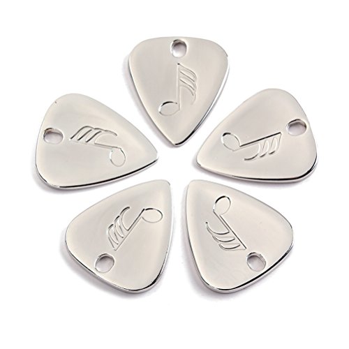 Healifty 5 médiators en métal Vintage pour Guitares acoustiques électriques Basses (Argent) - Les Beatles, Paul McCartney, John Lennon, RIngo Starr, George Harrison Healifty 5 médiators en métal Vintage pour Guitares acoustiques électriques Basses (Argent) – Image 5