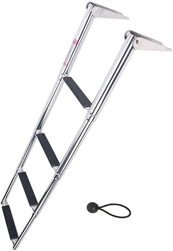 Miniatura 4 de Escalera telescópica de acero inoxidable de 4 peldaños para barco, capacidad de 600 libras para yates marinos