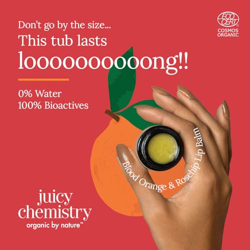 Juicy Chemistry Blood Orange & Rosehip Lip Balm, 5 G |Enriched with Natural Ceramides to Hydrate, Moisturise & Reduce Pigmentation|Formulated with Organic Castor Oil, Jojoba Oil and Vitamin E 6
