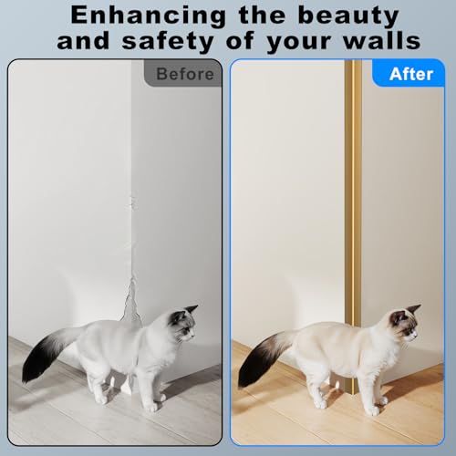 Image of Golden Wall Corner Protector, 4Pcs, Length 35.4in, Width 0.4in