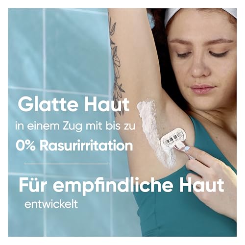 Gillette Venus Pro Smooth Sensitive Rasierer Damen für Empfindliche Haut — Inkl. 4 Ersatzklingen für Nassrasierer, Langlebiges Metallhandstück, Duschhalterung, Reiseschutzkappe, Reisetasche — Rosegold 2