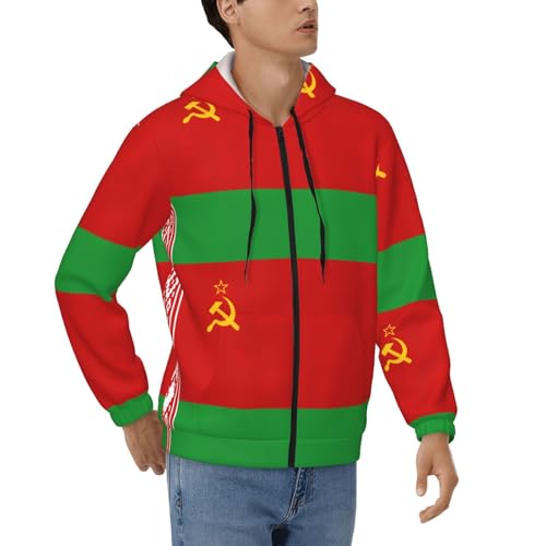 Sweat à capuche zippé drapeau Biélorussie pour vos sorties décontractées