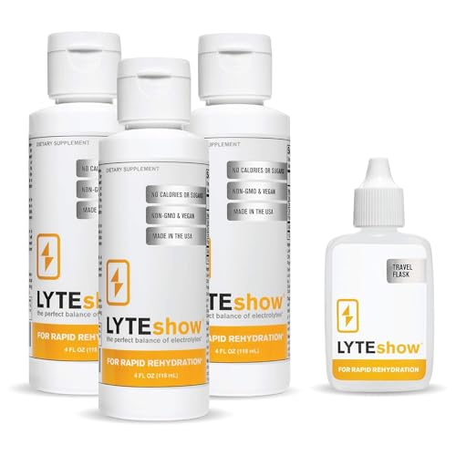 LyteLine LyteShow Sugar-Free Electrolyte Supplement 3 Pack 120 Servings - Keto Friendly Zinc and Magnesium for Rapid Rehydration Workout Muscle Recovery and Energy - Vegan