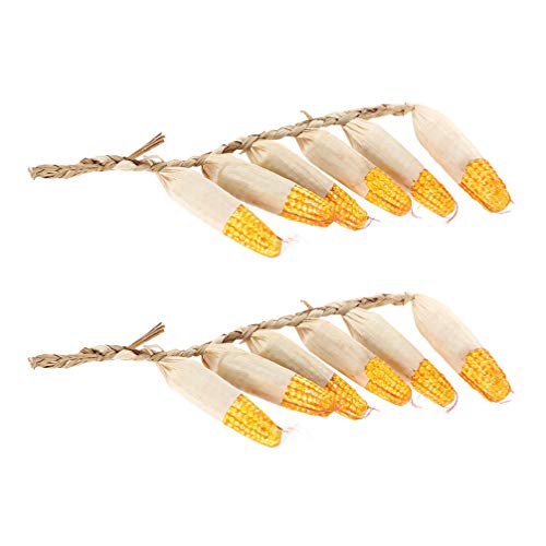 Happyyami 2 Pcs Corn Ornaments Hanging Realistic Corn Skewers Adornments Vegetable Adornments