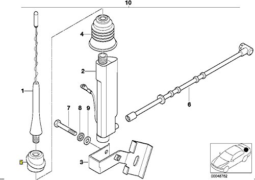Junta de mástil de antena para BMW Z3 E36 (65218411562) 3