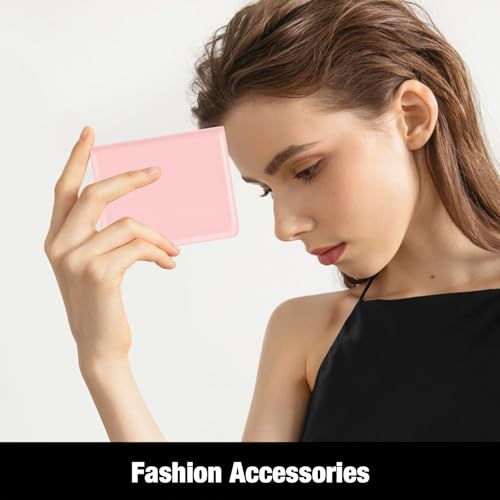 Image of Rouidr Womens Wallet, RFID Small Slim Wallet for Women, Cute Bifold Leather Pocket Credit Card Holder Ladies Mini Purse with Zipper Coin Pocket & ID Window, Pink
