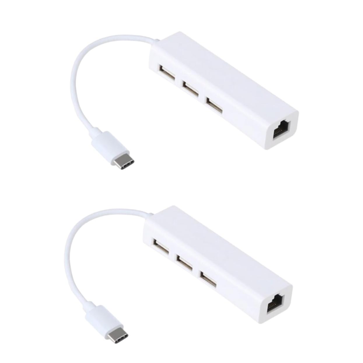 OSALADI 2pezzi Type-c Ethernet Adapter Con Porte Usb Hub Per Plus Note e Adattatore Lan Gigabit Per Connessione Stabile e Veloce Dispositivi Mobili e Computer