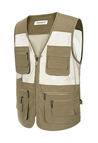 Image of Hbufnha Mens Mesh Lightweight Vest Outdoor Work Fishing Hunting Extra Pockets Vest