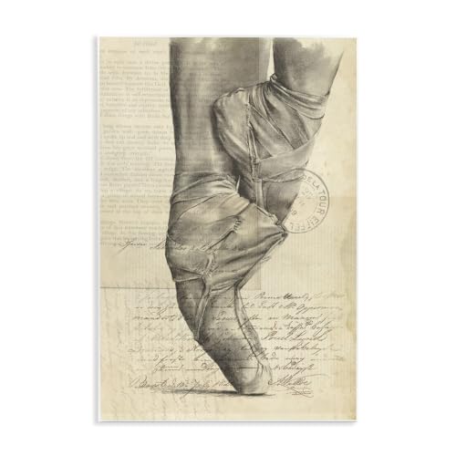 Ballerina Ballet Slippers, 10 x 15 Inch Mounted Print on Wall Plaque