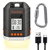 Sinvitron Campinglampe Aufladbare - Dimmbarem LED Camping Laterne & 10400mAh Power Bank mit LCD Bildschirm, Zeltlicht - 4 Lichtmodi wasserdichtes Campinglicht für Stromausfälle beim Wandern