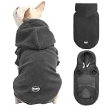 BINGPET Dog Hoodie for Small Medium Large Dogs, Sherpa Hooded Dog Sweater with Leash Hole for Boy Girl Dogs,Soft Warm Fleece Dog Winter Clothes Cold Weather Coats Jacket for Puppy Sweatshirt,S