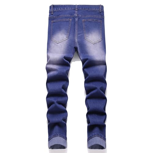 Homllyer Men's Ripped Jeans Stretch Skinny Jeans for Men,Slim Fit Denim Pants2