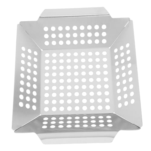 Levemolo Stainless Steel Veggie Grill Basket Outdoor Grill Baking Pan Grill Prep Trays Steel Bbq Grill Accessories