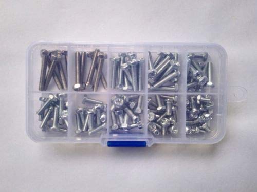 Lilianos 100pcs M4 Hex Head Phillips Socket Stainless Steel Screw Bolt Assortment Kit Set