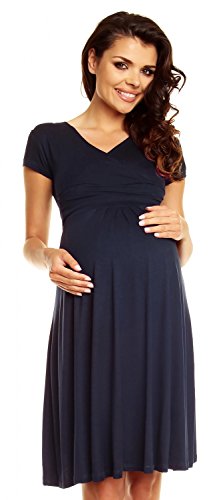 Zeta Ville - De Las Mujeres Maternidad Envolver V - Cuello Verano Vestido - Corto Mangas - 108 (Armada, EU 42, XL)