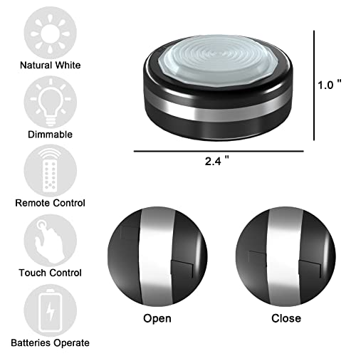 Starxing-Puck-Lights-with-Remote-Control-Under-Cabinet-Lighting-Dimmable-Timer-Led-Lights-Battery-Operated-Powered-for-Kitchen-Closet-BedroomBlack