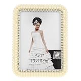 IMIKEYA Marco de Fotos Rectangular de Resina Blanco para Embellecimiento y Exhibición de Imágenes en Sala, Diseño Elegante y Romántico para Ocasiones Obsequios