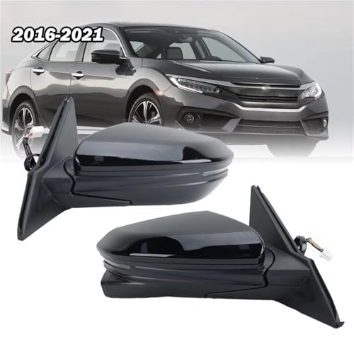 Rétroviseur gaucheCivic 2016-21 solution angle mort ensemble rétroviseur noir OEM 7pin manuel