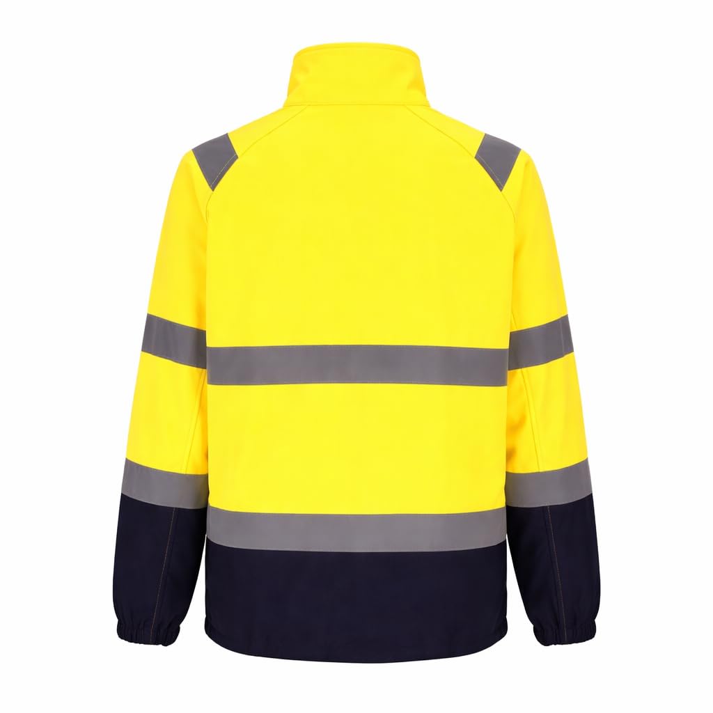 Giacca Softshell Alta Visibilità Classe 3 Personalizzata con Ricamo – Antivento, Impermeabile 8000 mm, Traspirante, Giacca da Lavoro HV Uomo Donna per Cantieri e Strada