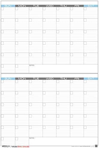 JJH Planners - Laminated Blank - 24" x 36" - Large - Erasable 2 Month Vertical Wall Planner (2Mv-2436)