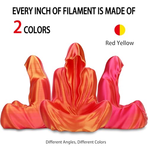 Image of 1KG 3D Printer Filament Bundle, 3 D PLA Printing Filament 1.75mm, Dual Color, + /-0.03mm, 1kg /2.2lbs Silk Golden Red