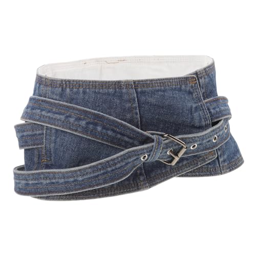 Ceinture corset denim femme Mikikit large confortable | Accessoire mode robe décontractée