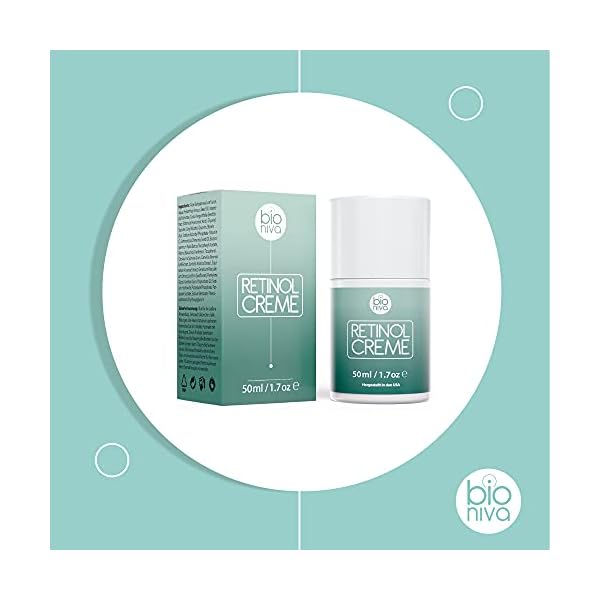 bioniva Retinol Moisturizer Cream - 2.5% Retinol Delivery System with Vitamin C, Bakuchiol, Aloe, & Vegan Hyaluronic Acid - Anti Aging & Anti Wrinkle Face Cream Unscented 1.7oz